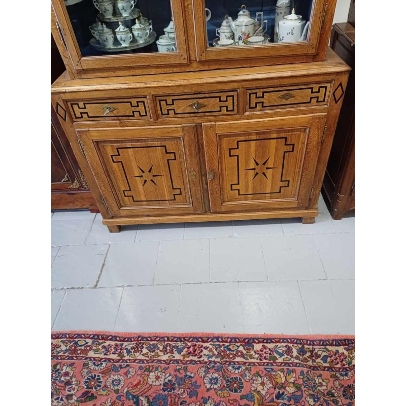 Meuble double corps / vaisselier en chêne, XIXe s