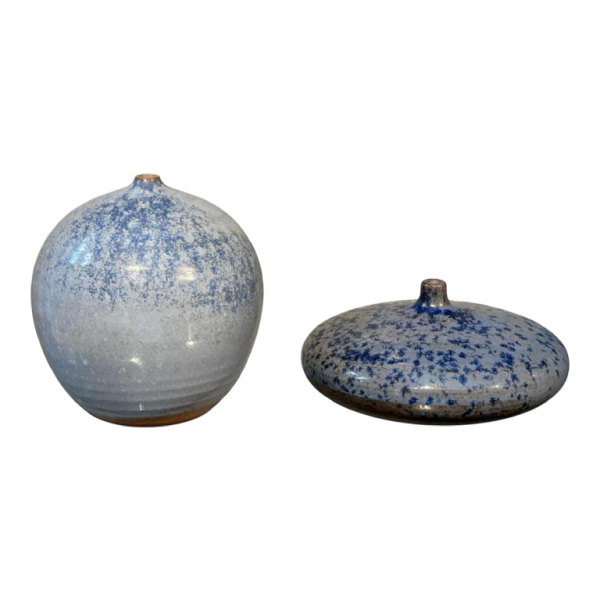 Antonio Lampecco, 2 ceramic vases, ca. 1980