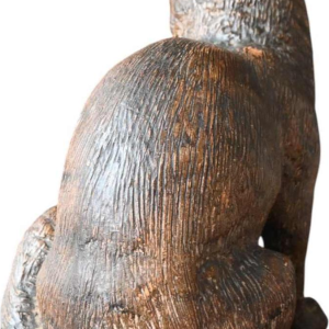 Chat en terre cuite avec yeux en verre, dans le style de Goldscheider, vers 1900