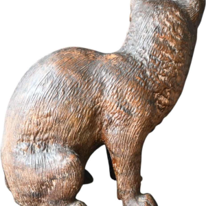 Terracotta kat met glazen ogen, in de stijl van Goldscheider, circa 1900