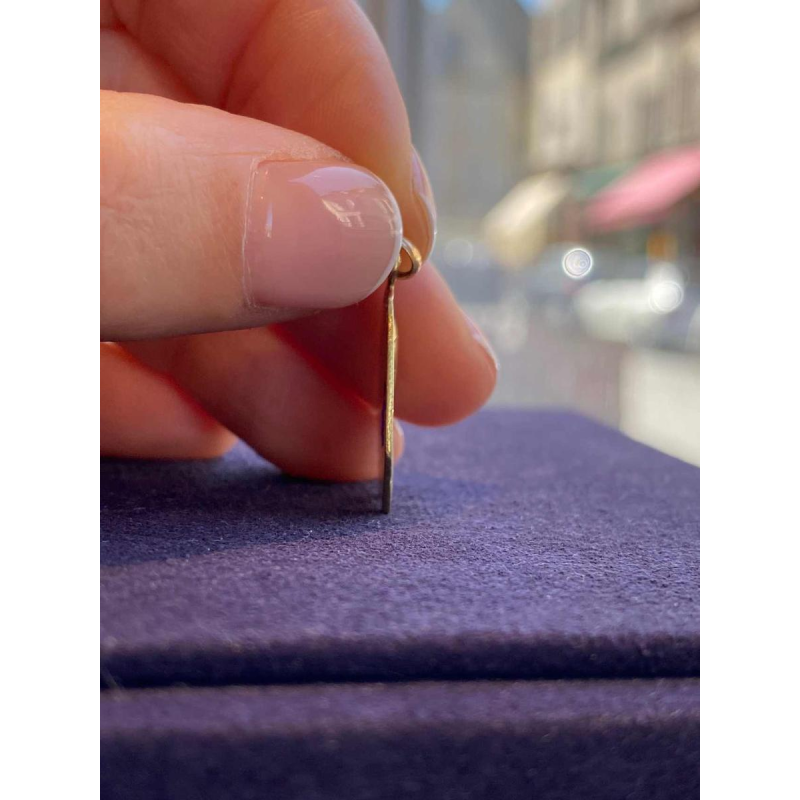 J. Holy, medal of the Virgin Mary in gold & blue plique-à-jour enamels, 20th c