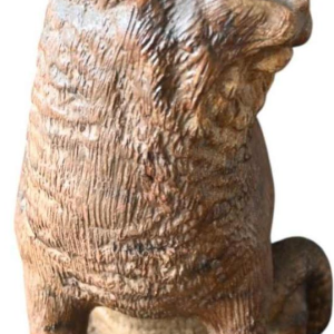 Chat en terre cuite avec yeux en verre, dans le style de Goldscheider, vers 1900