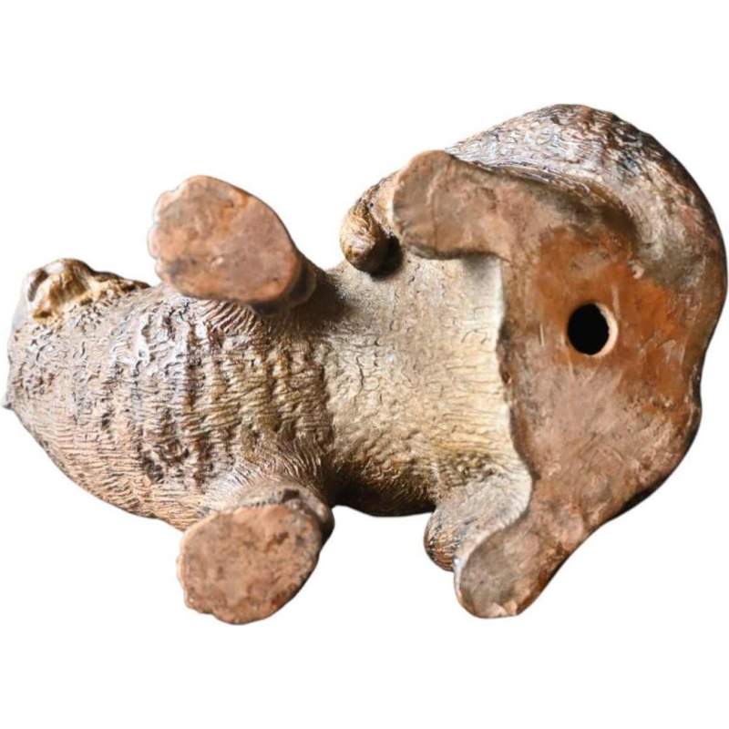 Terracotta kat met glazen ogen, in de stijl van Goldscheider, circa 1900