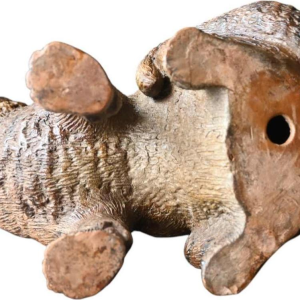 Terracotta cat with glass eyes, in the style of Goldscheider, circa 1900