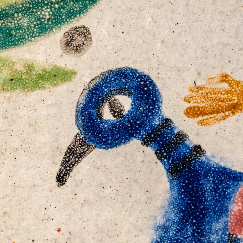 MARIE-HENRIETTE BATAILLE, grande (81cm) plaque / sculpture murale en céramique émaillée, Dour 1960s