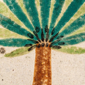 MARIE-HENRIETTE BATAILLE, large (81cm) glazed ceramic wall plaque/sculpture, Dour 1960s