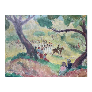 Fernand VERHAEGEN “La marche de Sainte Rolende“ oil on canvas