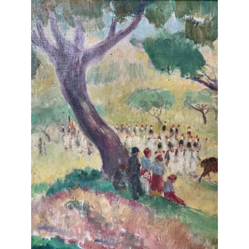 Fernand VERHAEGEN “ De mars van Sainte Rolende “ olieverf op doek