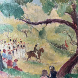 Fernand VERHAEGEN “ De mars van Sainte Rolende “ olieverf op doek