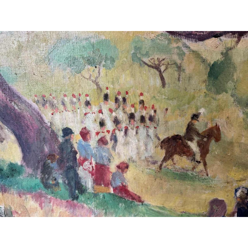 Fernand VERHAEGEN “ De mars van Sainte Rolende “ olieverf op doek