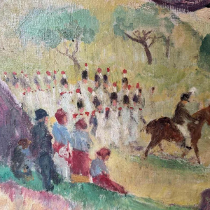Fernand VERHAEGEN “La marche de Sainte Rolende“ oil on canvas