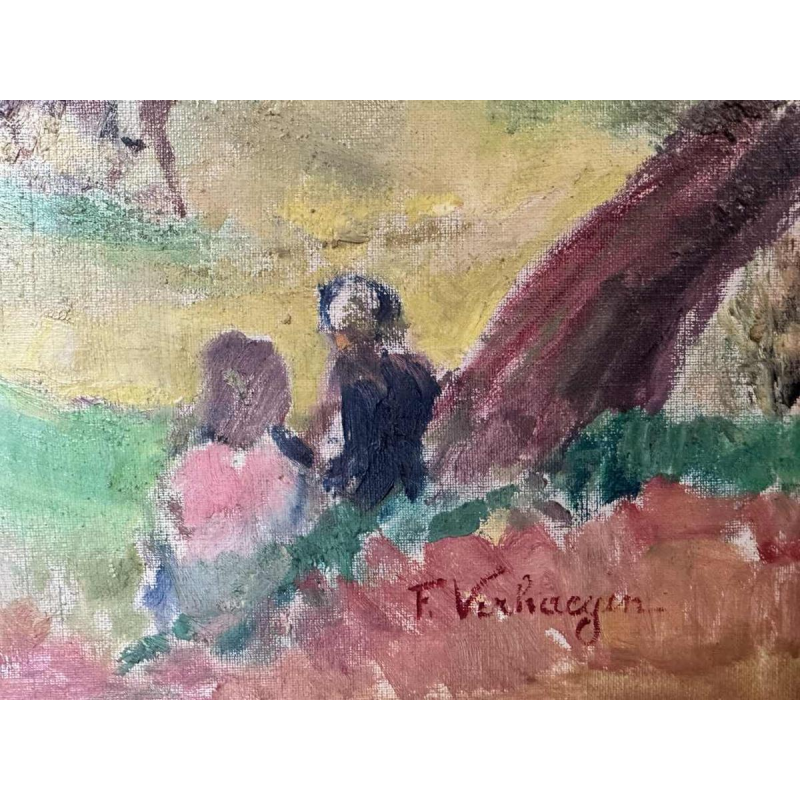 Fernand VERHAEGEN “ De mars van Sainte Rolende “ olieverf op doek