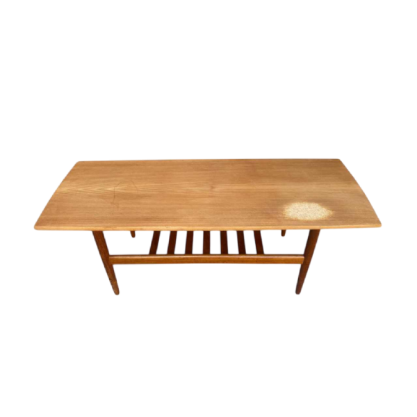 Vintage Scandinavische salontafel van teakhout (te restaureren) Denemarken 1960s