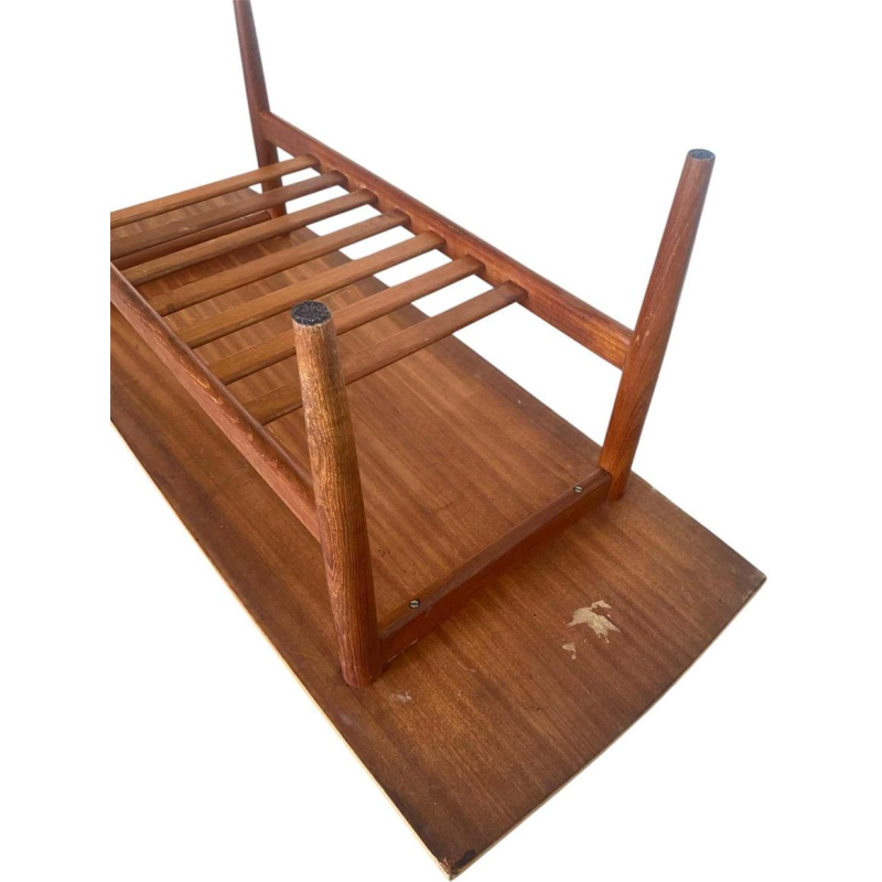 Table basse scandinave vintage en teck (à restaurer) Danemark 1960s