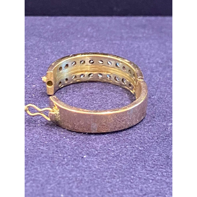 Bague à système d'ouverture or & diamants, ca 1990