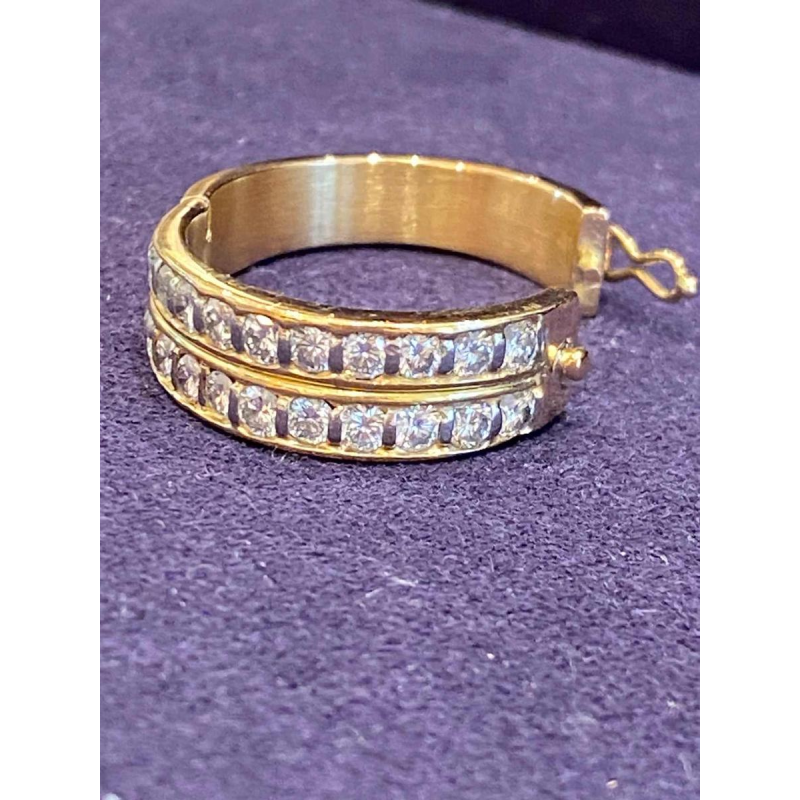 Gouden & diamanten scharnierende ring, ca 1990
