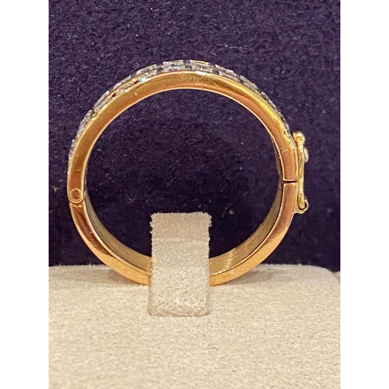 Bague à système d'ouverture or & diamants, ca 1990