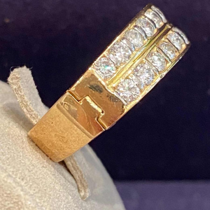 Gouden & diamanten scharnierende ring, ca 1990