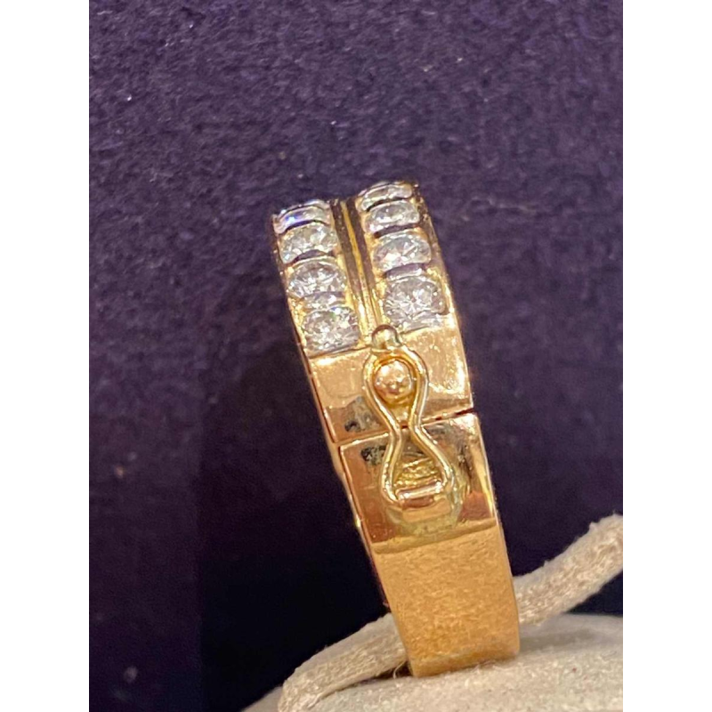 Gouden & diamanten scharnierende ring, ca 1990