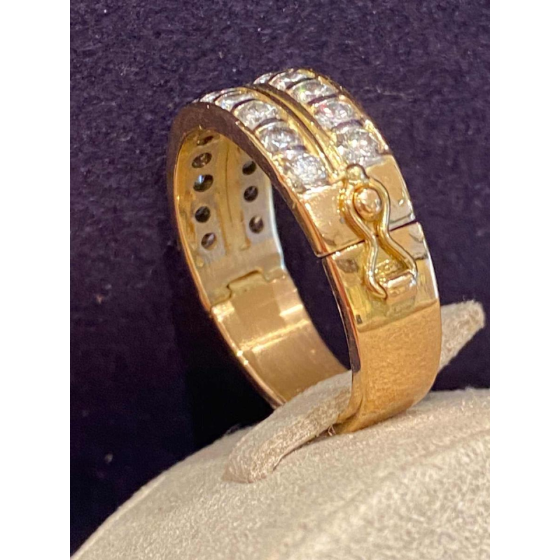 Articulated gold & diamond ring, ca 1990