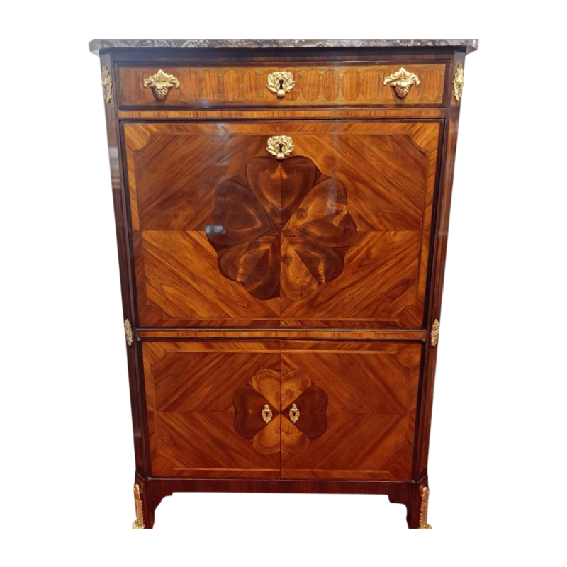 HOPILLIART & LEROY, Louis XVI secretary desk with drop-leaf and two doors, 19th century