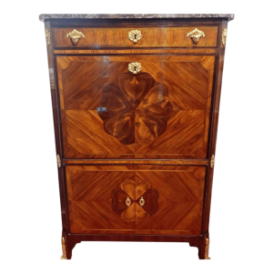 HOPILLIART & LEROY, Louis XVI secretary desk with drop-leaf and two doors, 19th century