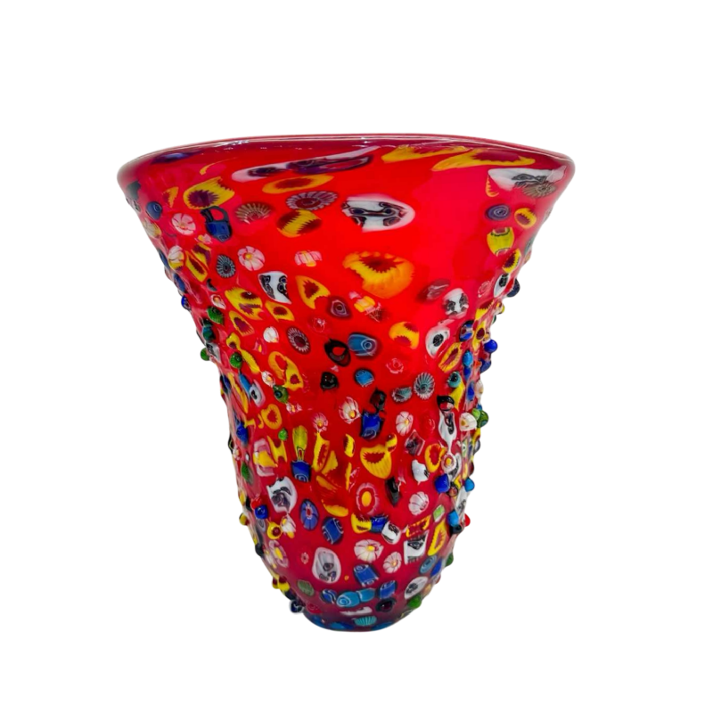 Vase verre de murano millefiori, XXe siècle