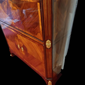 HOPILLIART & LEROY, Louis XVI secretary desk with drop-leaf and two doors, 19th century