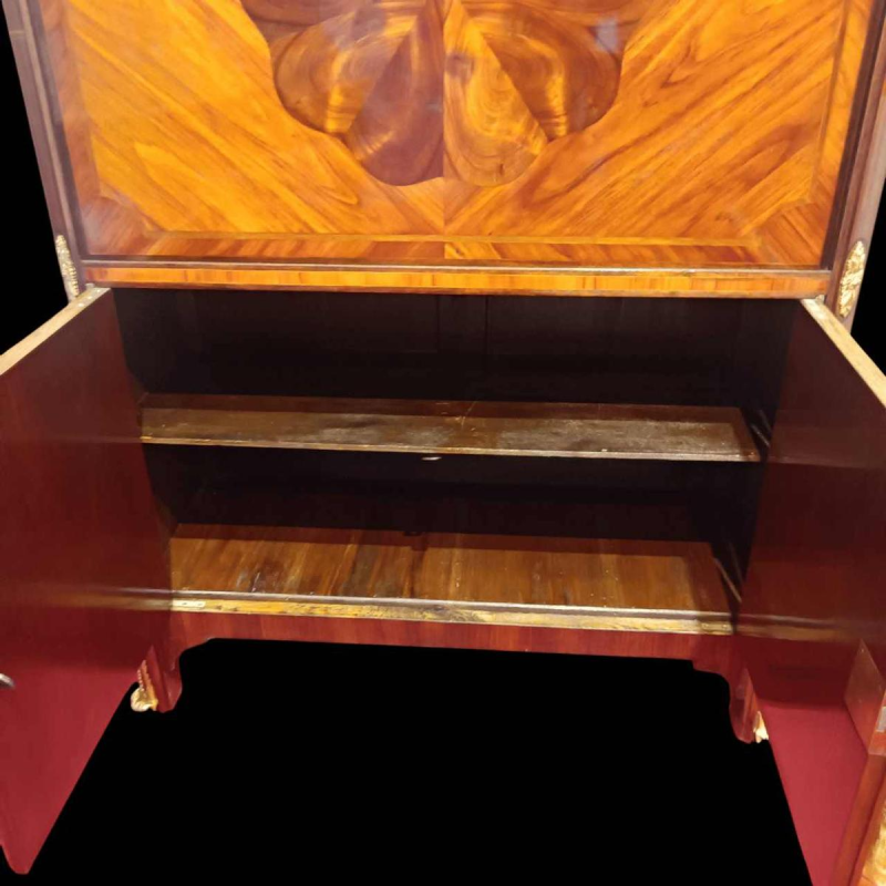 HOPILLIART & LEROY, Louis XVI secretary desk with drop-leaf and two doors, 19th century