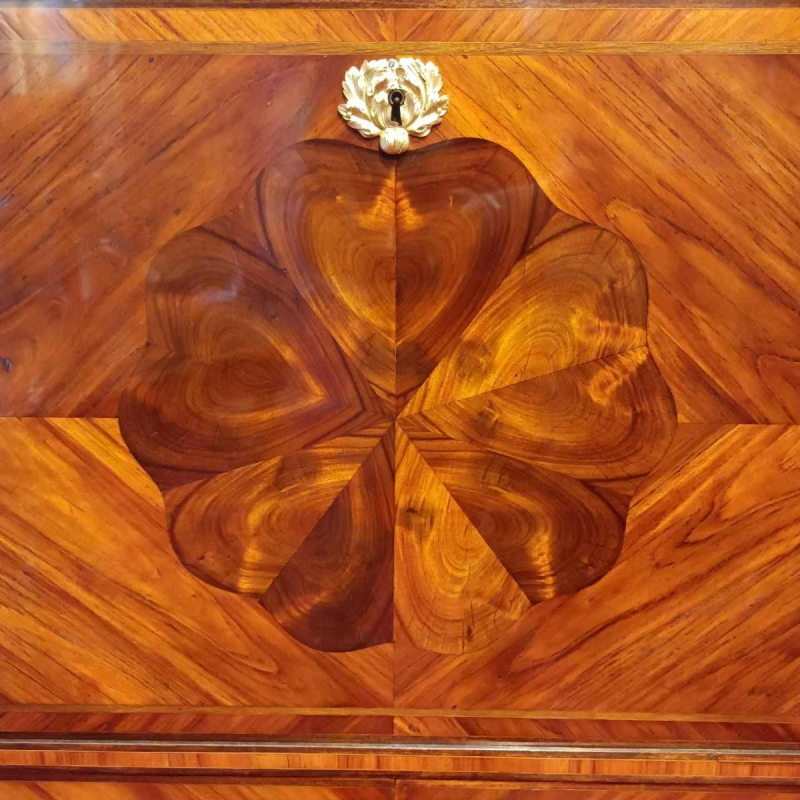 HOPILLIART & LEROY, Louis XVI secretary desk with drop-leaf and two doors, 19th century