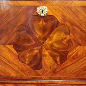 HOPILLIART & LEROY, Louis XVI secretary desk with drop-leaf and two doors, 19th century