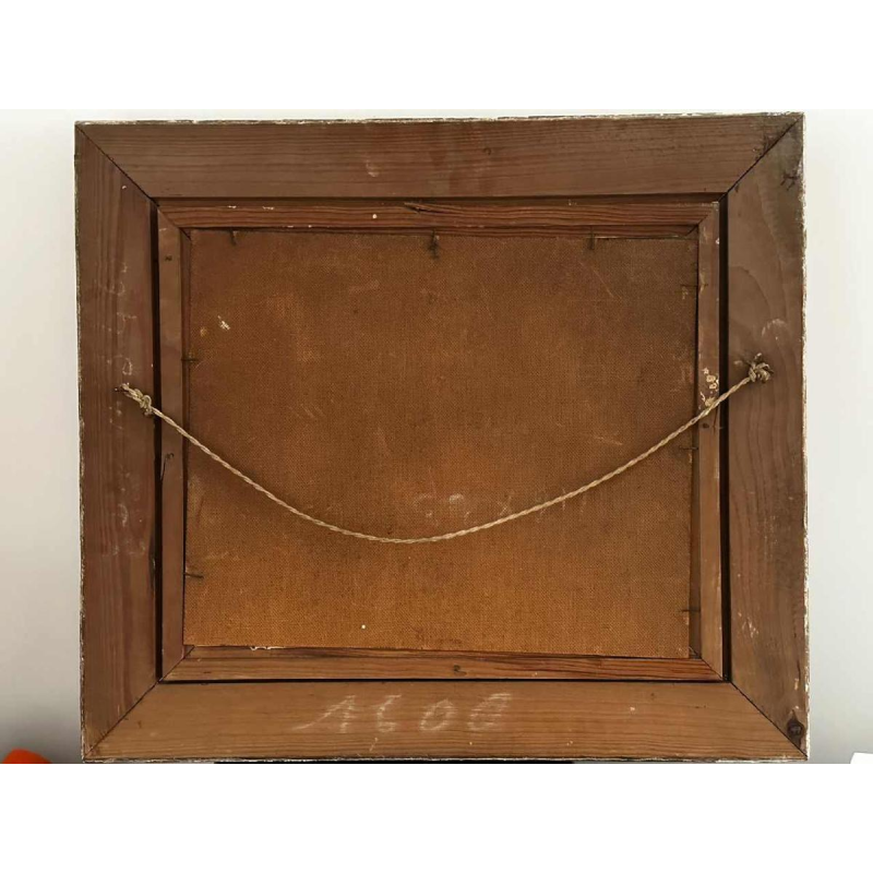 Vasyl Khmeluk, tableau huile sur carton, portrait de jeune fille