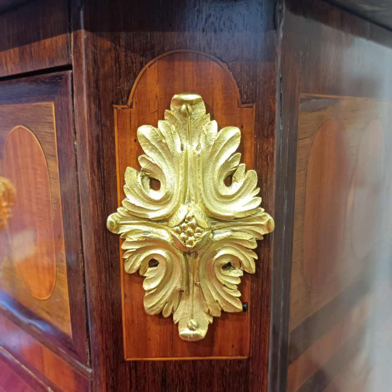 HOPILLIART & LEROY, Louis XVI secretary desk with drop-leaf and two doors, 19th century