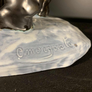 ANTOON AMORGASTI voor CERABELGA, Art Deco zwarte keramische ijsbeer, circa 1930