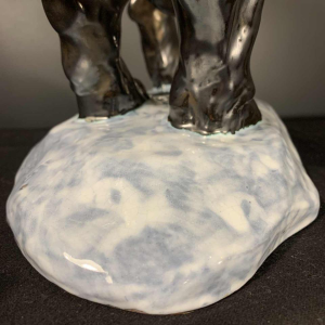 ANTOON AMORGASTI voor CERABELGA, Art Deco zwarte keramische ijsbeer, circa 1930