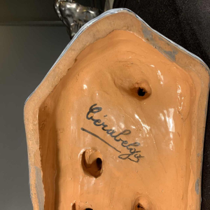 ANTOON AMORGASTI voor CERABELGA, Art Deco zwarte keramische ijsbeer, circa 1930