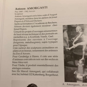 ANTOON AMORGASTI voor CERABELGA, Art Deco zwarte keramische ijsbeer, circa 1930