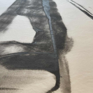 GEORGES (Ge´o) DE VLAMYNCK 'Abstract Female Nude E' painting / mixed media, charcoal ink chalk on paper