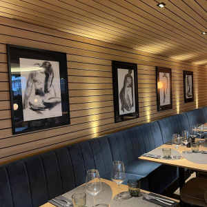 GEORGES (Ge´o) DE VLAMYNCK 'Abstract Female Nude E' painting / mixed media, charcoal ink chalk on paper