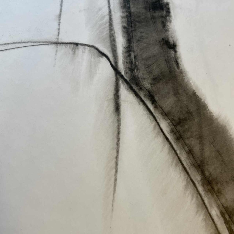 GEORGES (Ge´o) DE VLAMYNCK 'Nu de Femme Abstrait F' tableau / peinture / technique mixte, fusain encre craie sur papier 