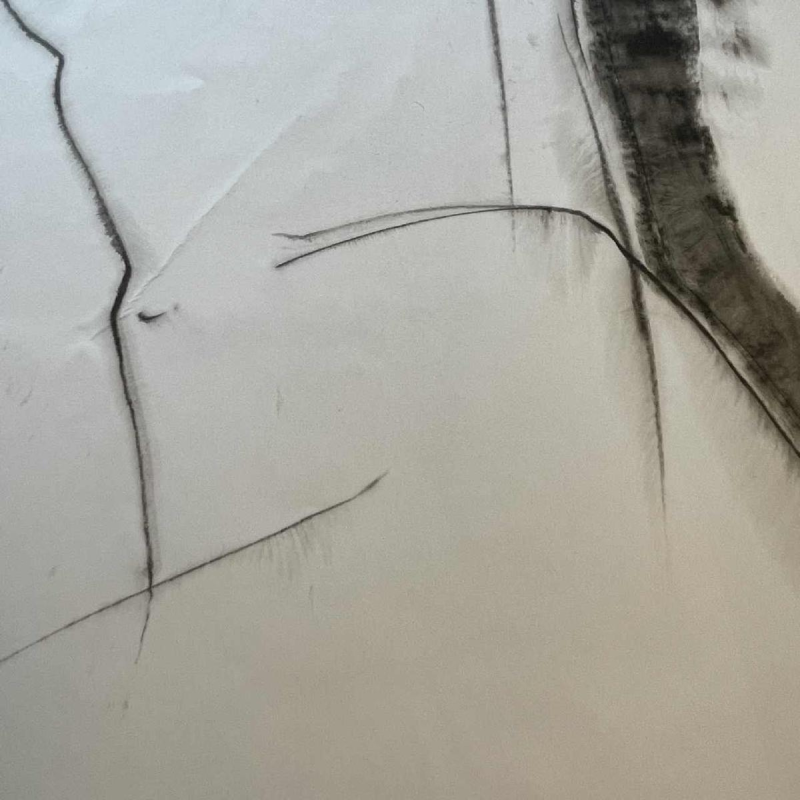 GEORGES (Ge´o) DE VLAMYNCK 'Nu de Femme Abstrait F' tableau / peinture / technique mixte, fusain encre craie sur papier 