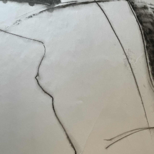 GEORGES (Ge´o) DE VLAMYNCK 'Nu de Femme Abstrait F' tableau / peinture / technique mixte, fusain encre craie sur papier 