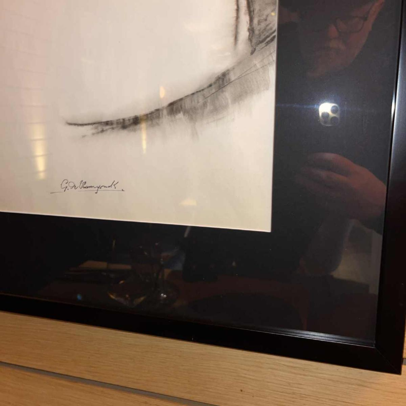 GEORGES (Ge´o) DE VLAMYNCK 'Nu de Femme Abstrait F' tableau / peinture / technique mixte, fusain encre craie sur papier 