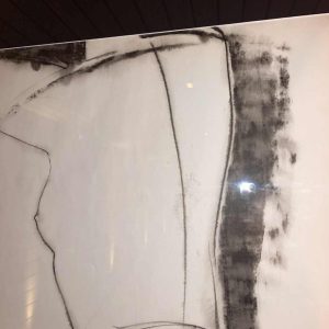 GEORGES (Ge´o) DE VLAMYNCK 'Nu de Femme Abstrait F' tableau / peinture / technique mixte, fusain encre craie sur papier 