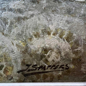 Julien STAPPERS,“Boeket anjers“, schilderij olieverf op doek, 20e eeuw