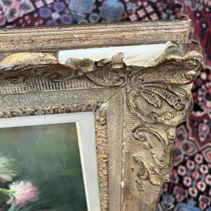 Julien STAPPERS “Bouquet d'œillets“, painting oil on canvas, 20th century