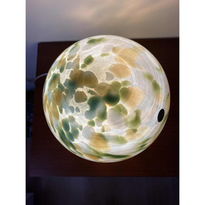 Val-st-Lambert, lampe ronde/boule contemporaine en verre, XXIe s