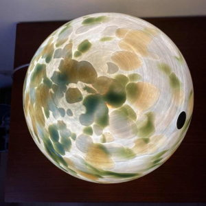 Val-st-Lambert, lampe ronde/boule contemporaine en verre, XXIe s