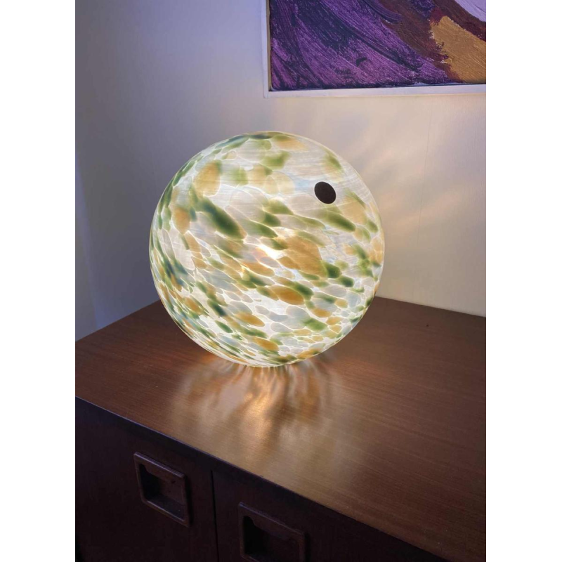 Val-st-Lambert, contemporary round lamp in glass, 21st century