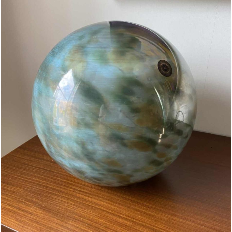 Val-st-Lambert, lampe ronde/boule contemporaine en verre, XXIe s